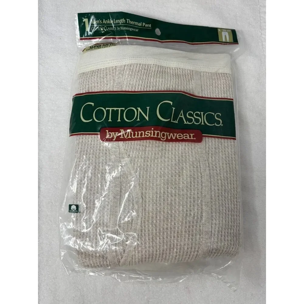 Vtg Munsingwear Ribbed Long Underwear 100% Cotton Size‎ Large 38-40 New Oatmeal
